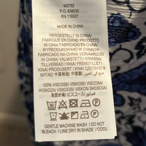 Boden Blue & White Blouson Sleeve Paisley Patterned Midi Dress Zip Back Size 10P - Picture 9 of 17